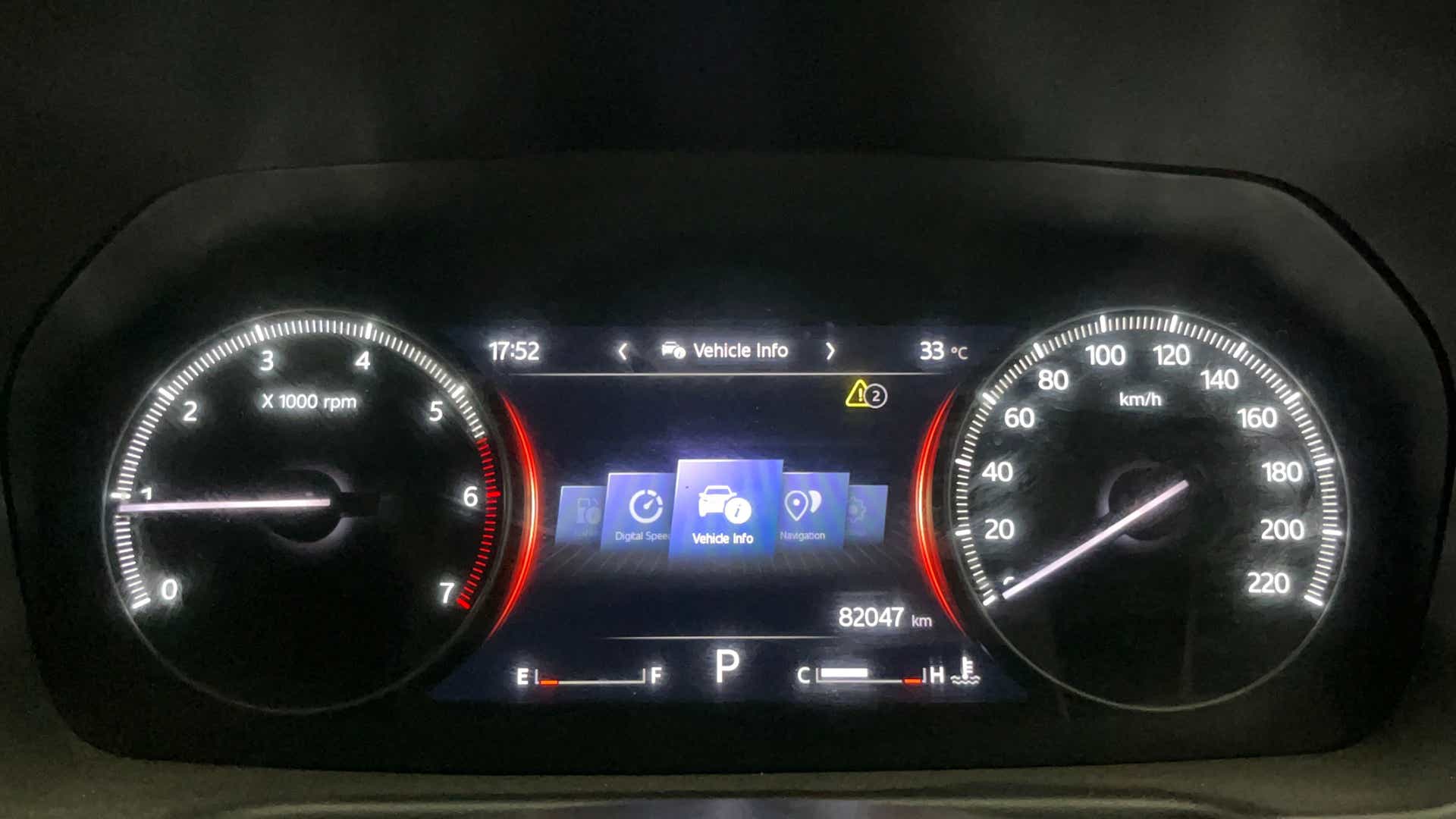 Instrument cluster of a Mahindra Scorpio-N