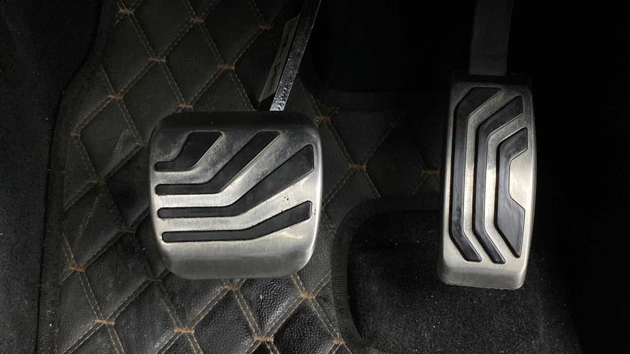 Foot pedals area of a Mahindra Scorpio-N