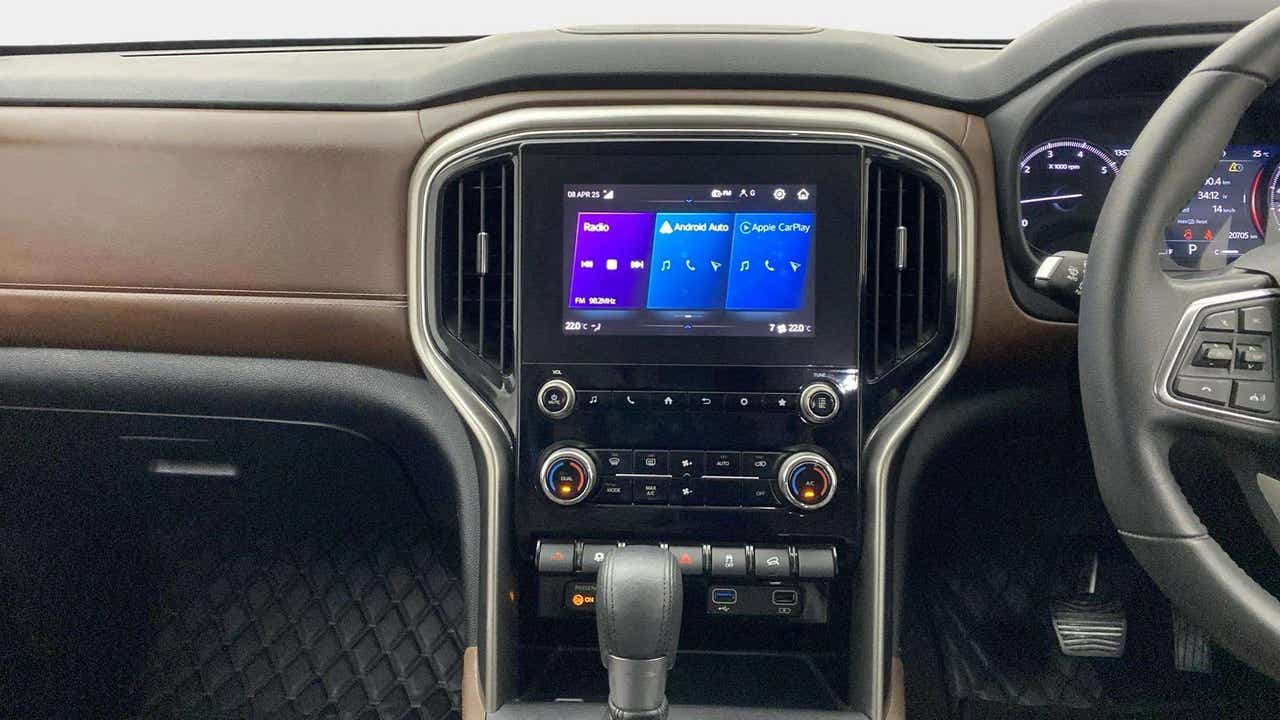 Dashboard and touchscreen view of a Mahindra Scorpio-N