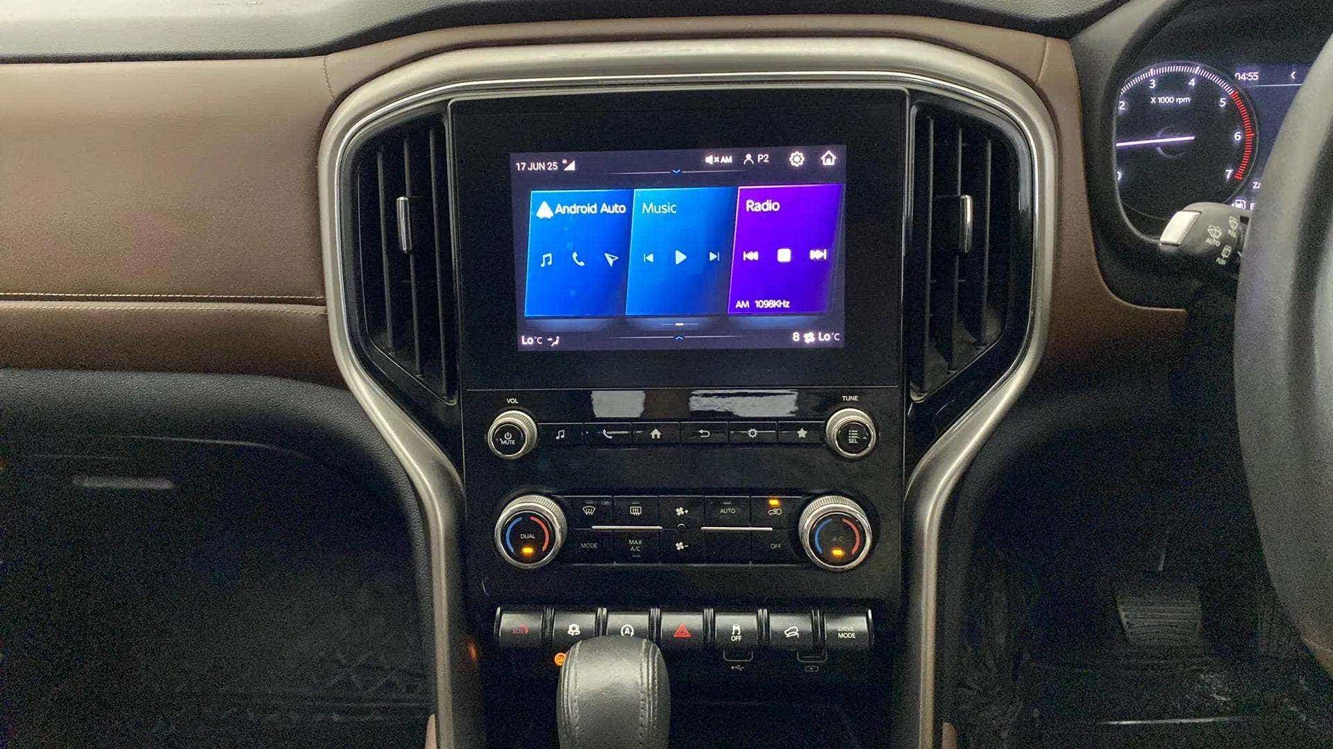 Dashboard and infotainment of a Mahindra Scorpio-N