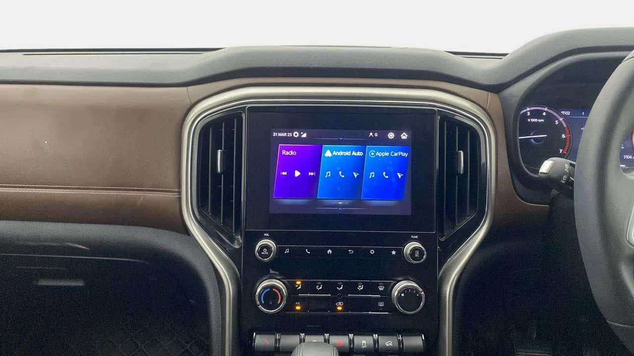 Dashboard and touchscreen view of a Mahindra Scorpio-N