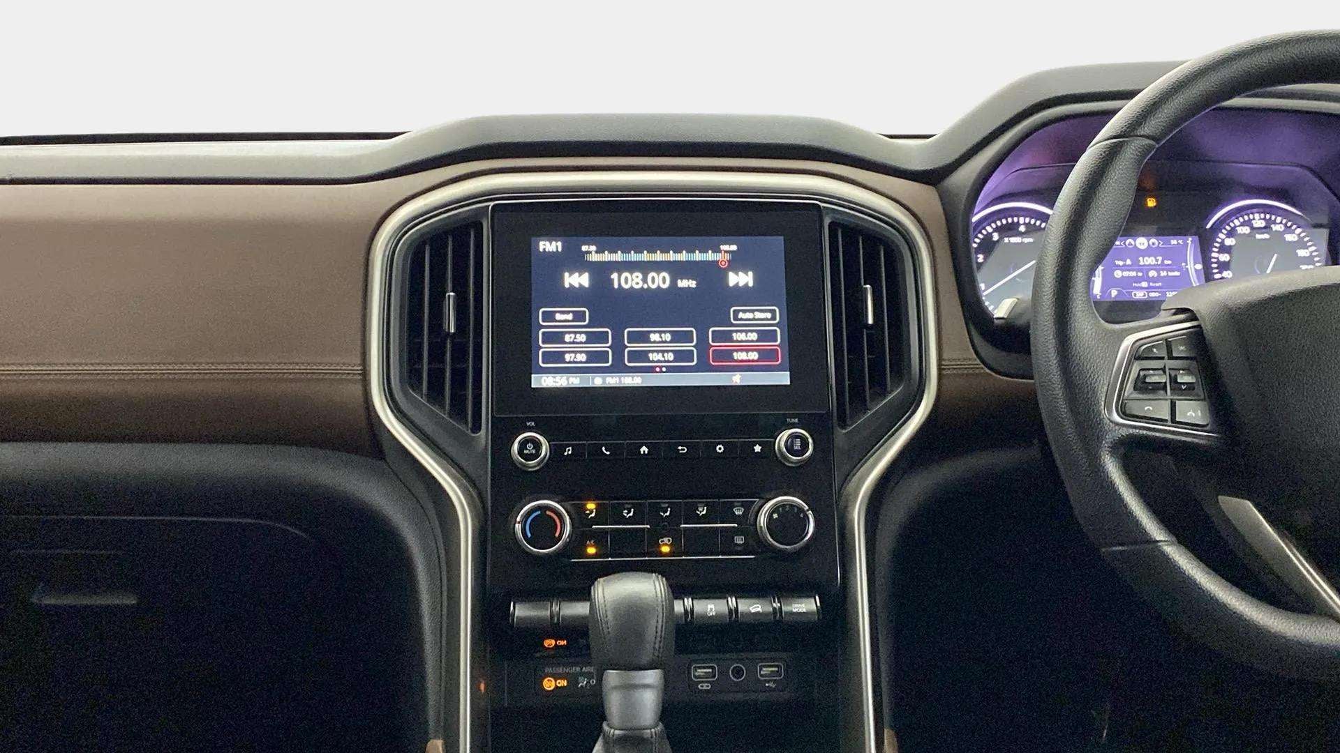 Dashboard and infotainment system of a Mahindra Scorpio-N