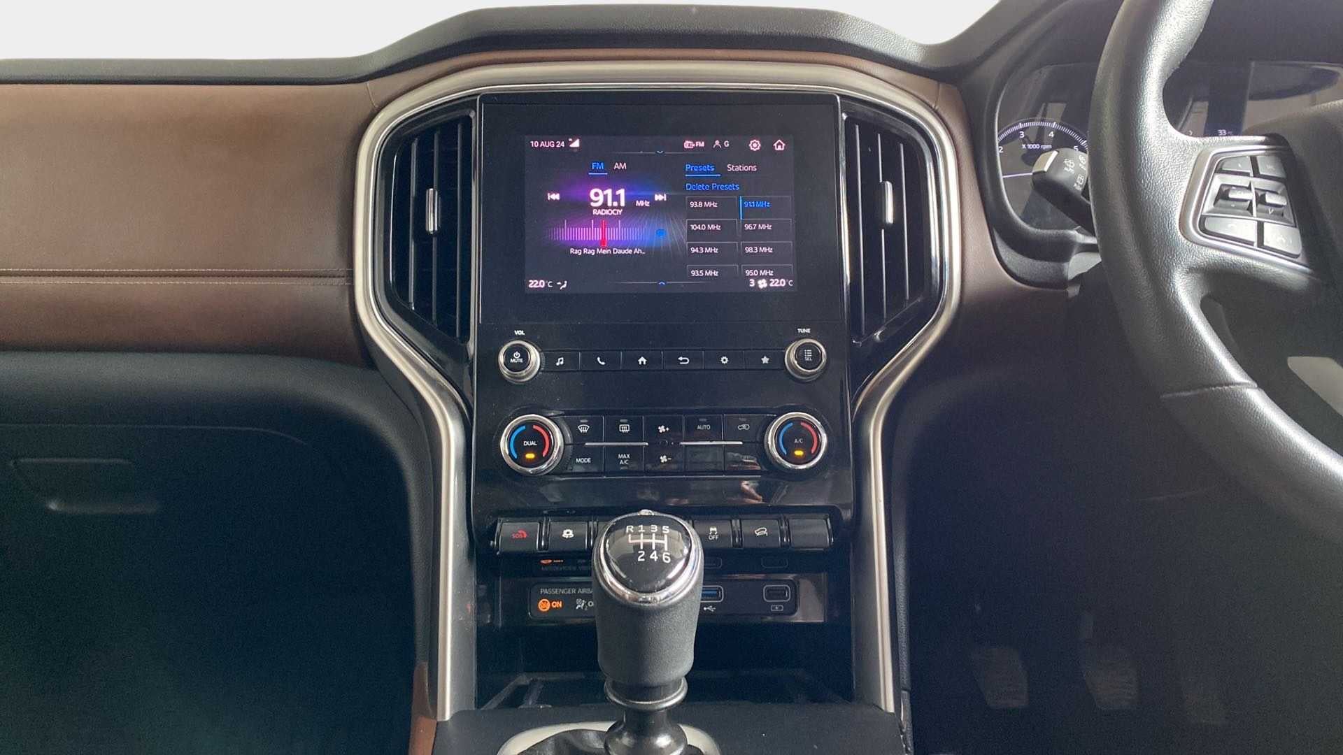Dashboard and infotainment system of a Mahindra Scorpio-N