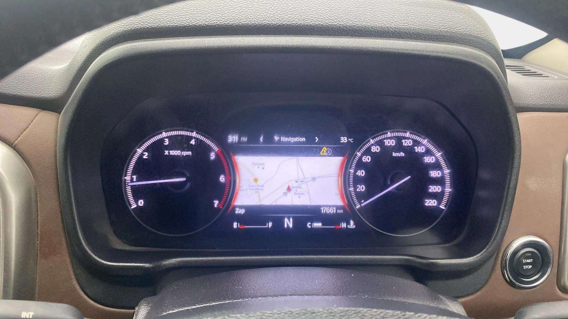 Instrument cluster view of a Mahindra Scorpio-N