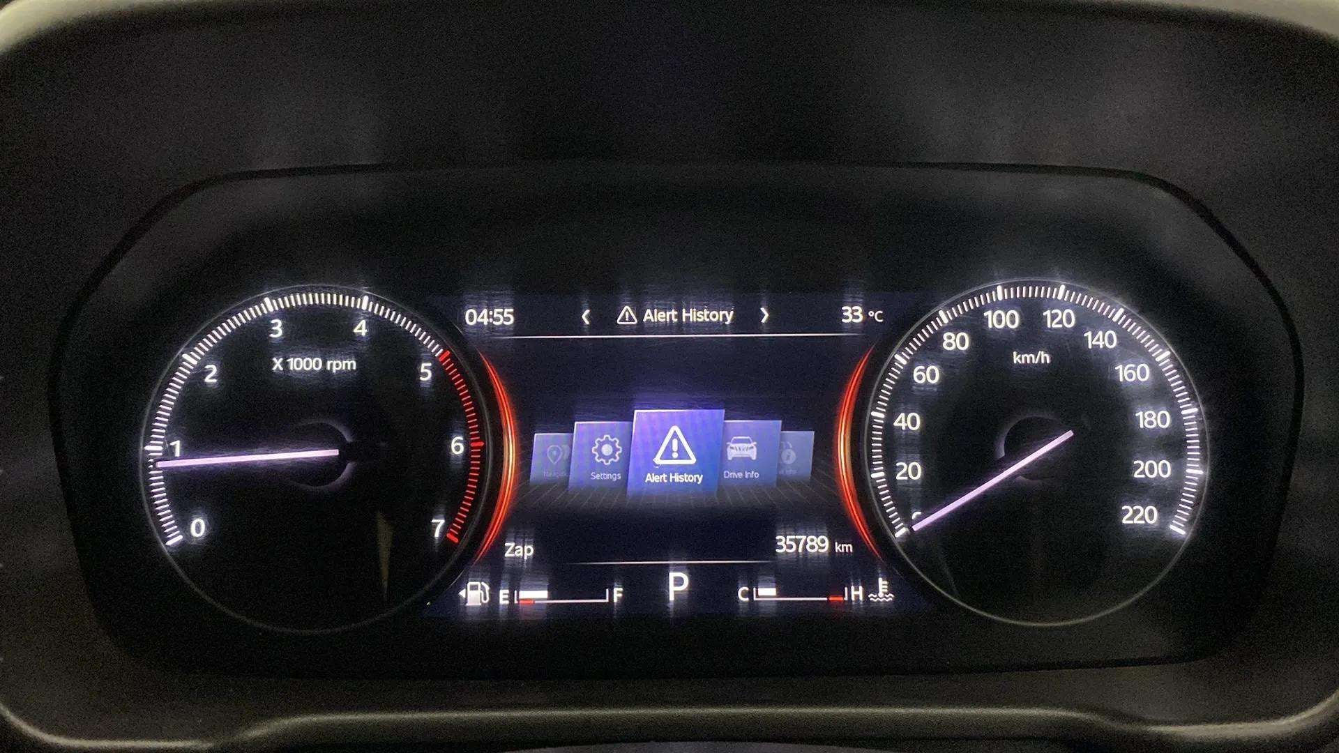 Instrument cluster display of a Mahindra Scorpio-N