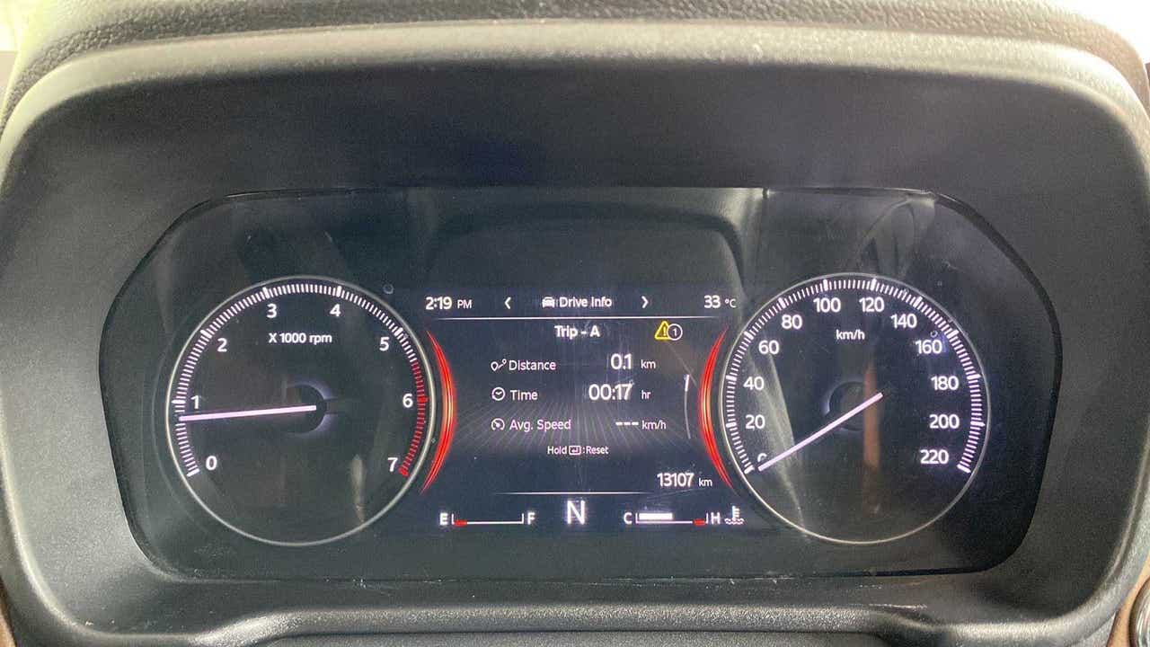 Instrument cluster of a Mahindra Scorpio-N showing driving information