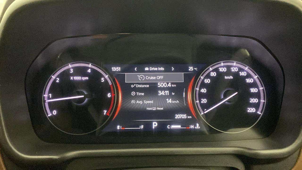 Instrument cluster of a Mahindra Scorpio-N