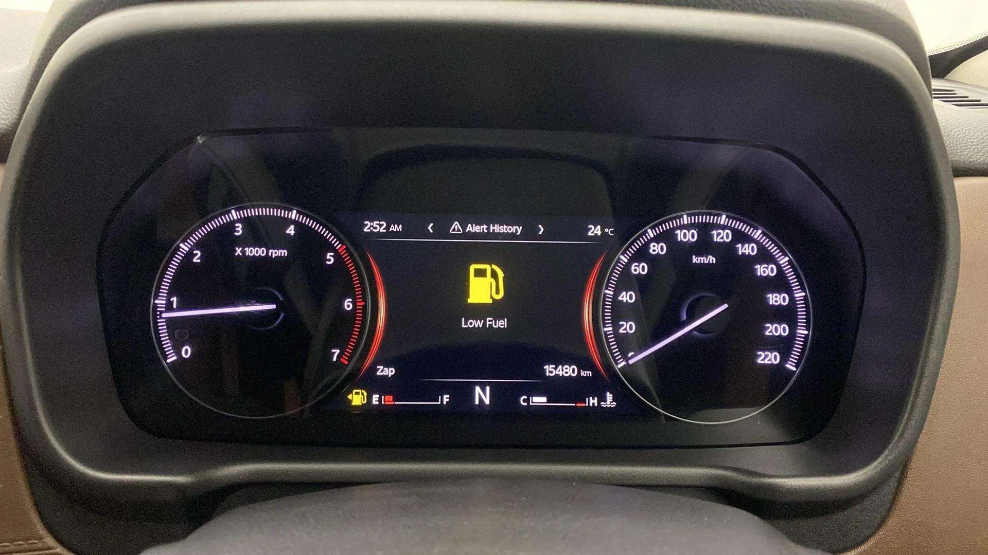 Instrument cluster of a Mahindra Scorpio-N