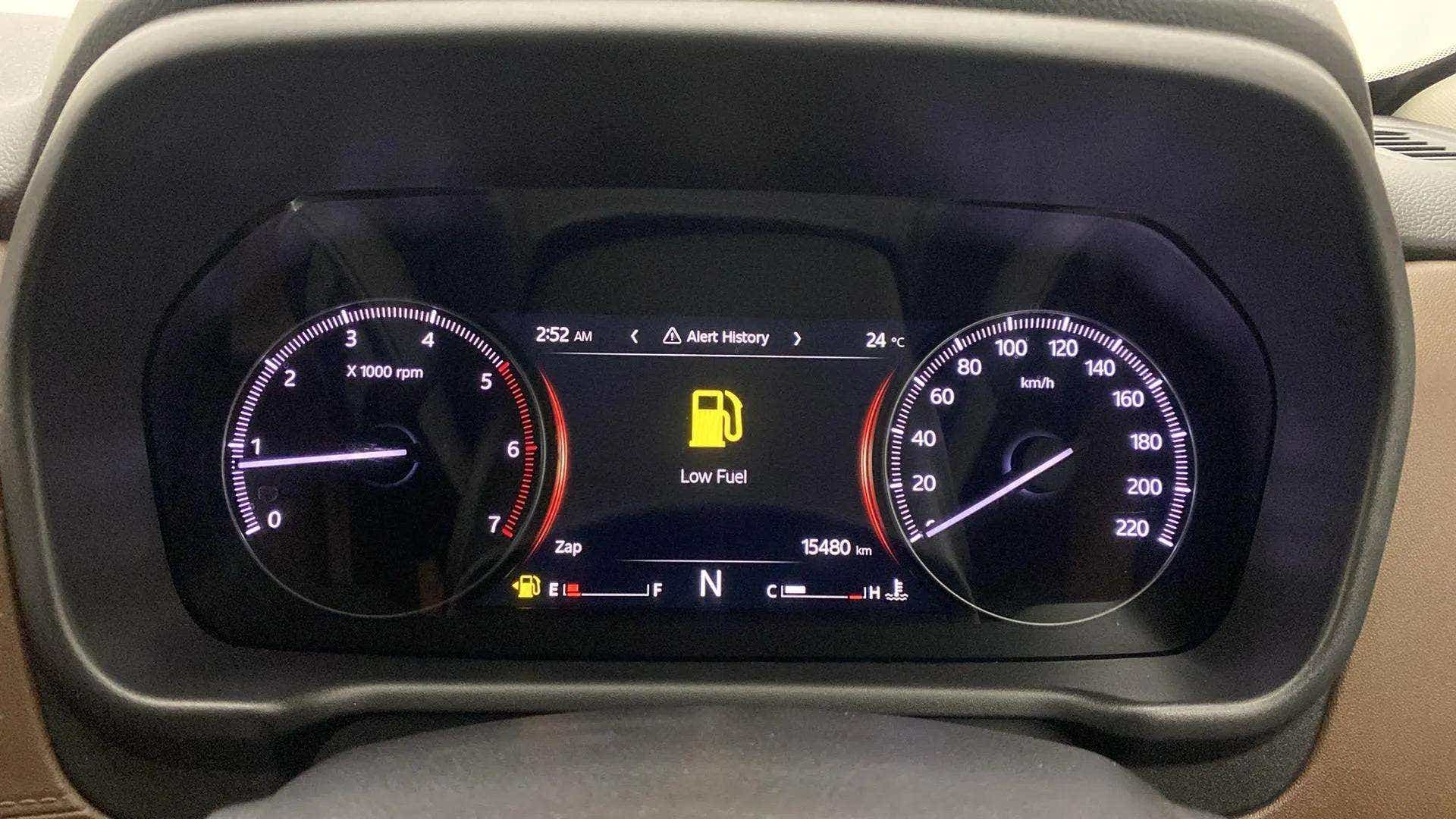 Instrument cluster of a Mahindra Scorpio-N