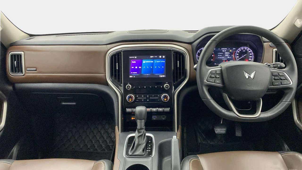 Dashboard and steering wheel of a Mahindra Scorpio-N