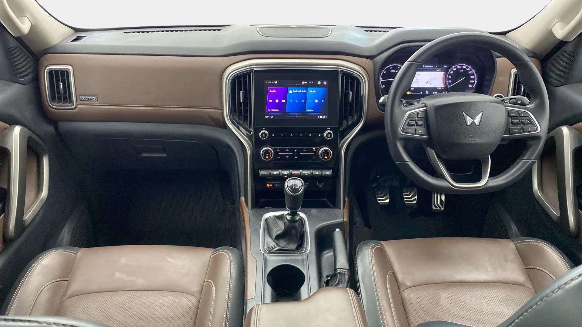Interior dashboard view of a Mahindra Scorpio-N