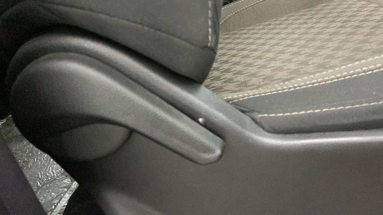 Close-up of seat adjustment lever of a Mahindra Scorpio-N