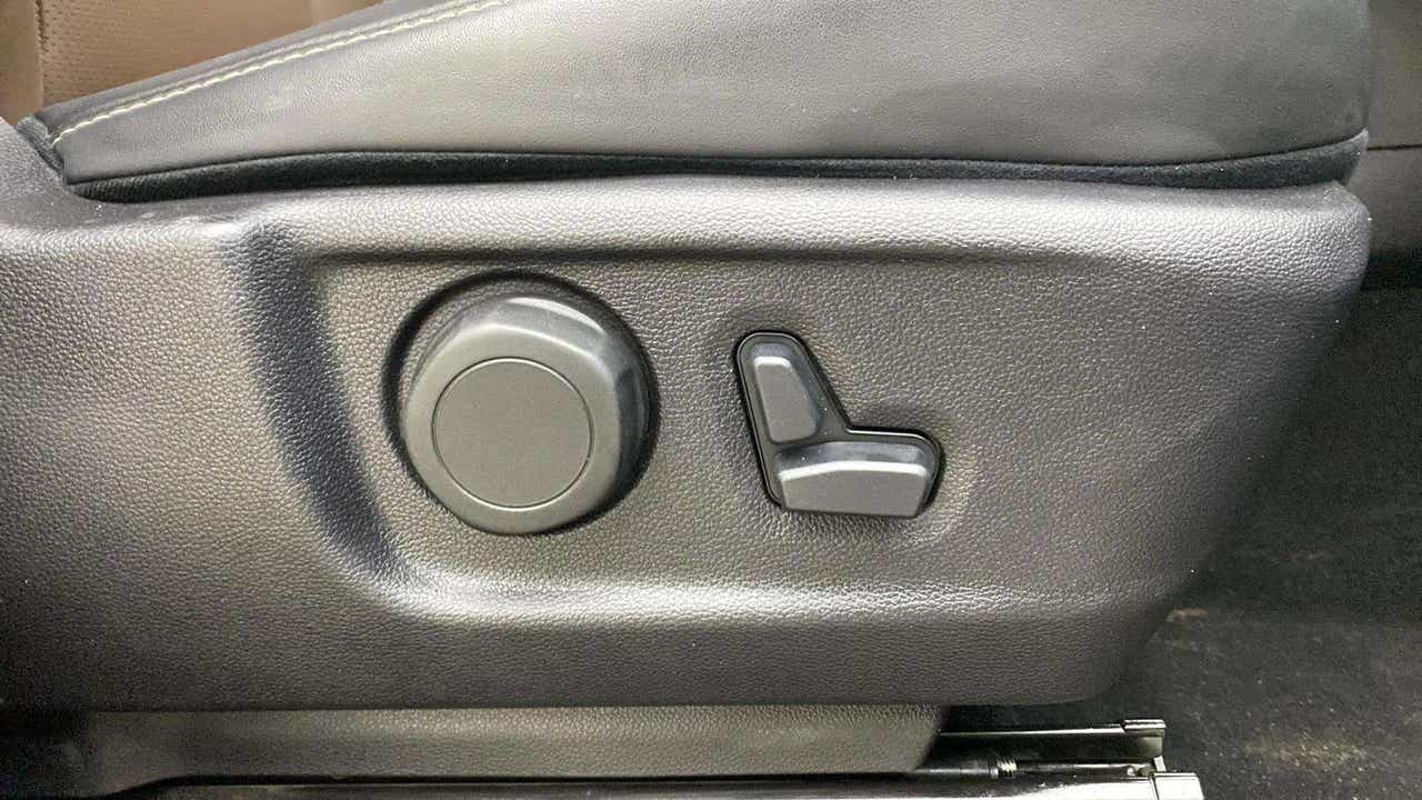 Seat adjustment controls of a Mahindra Scorpio-N