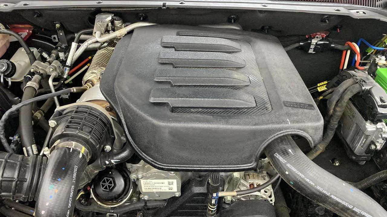 Engine bay of a Mahindra Scorpio-N