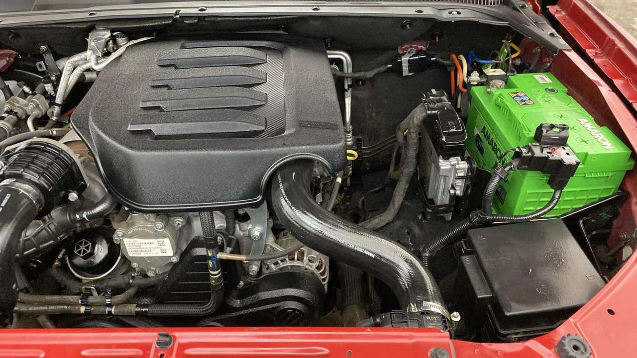 Engine bay of a Mahindra Scorpio-N