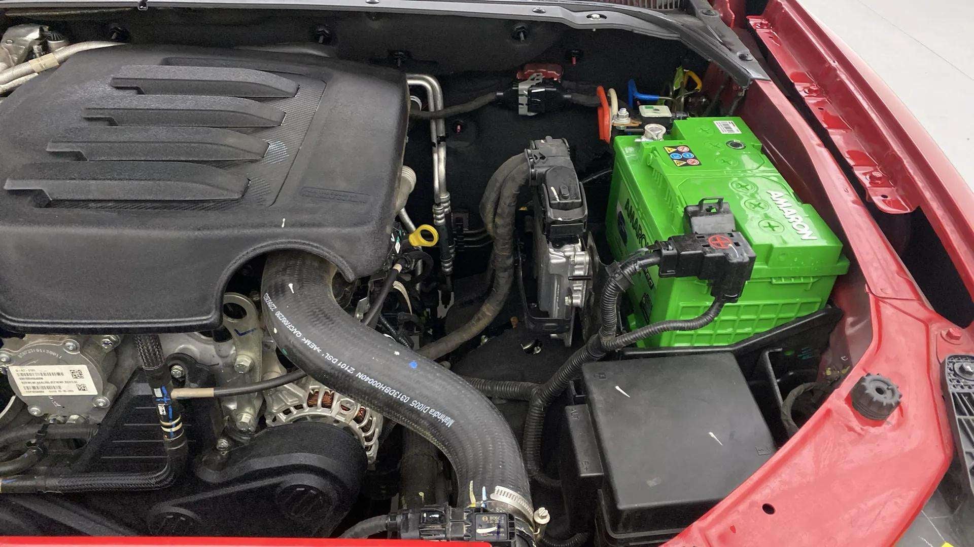 Engine bay view of a Mahindra Scorpio-N