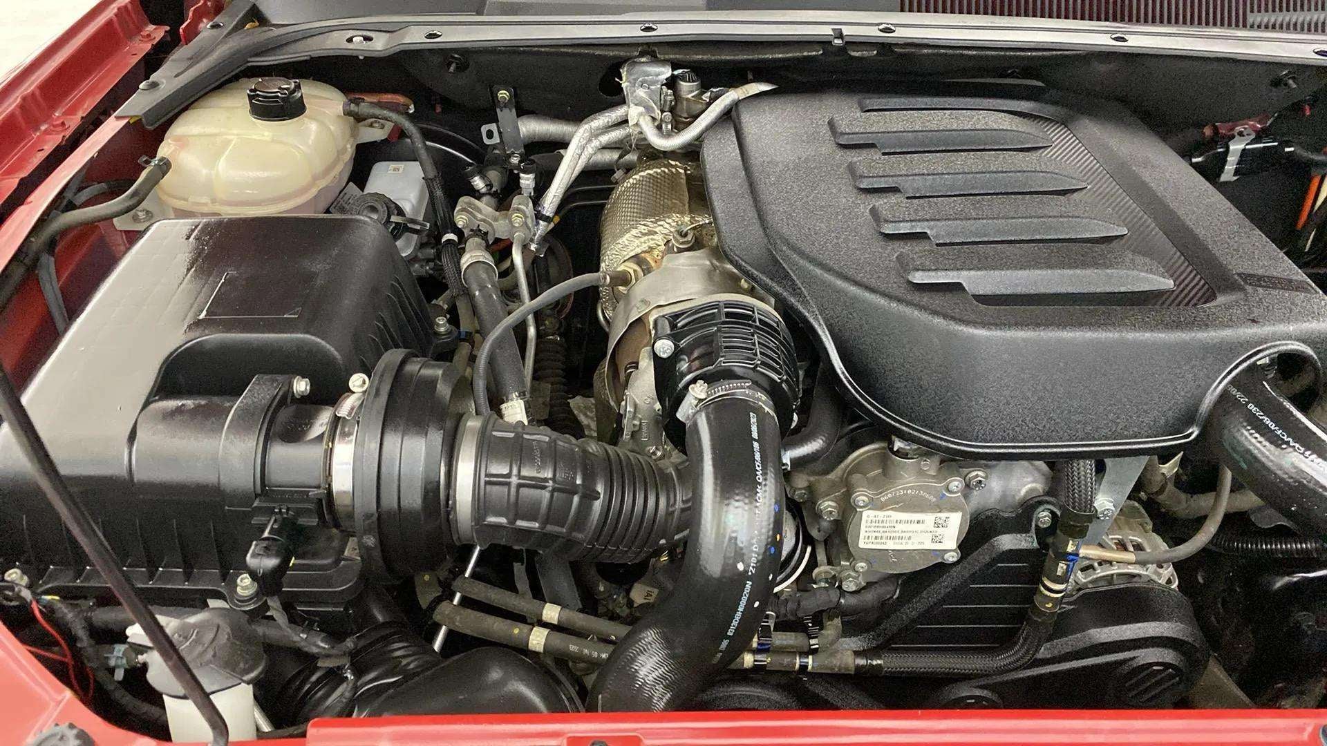 Engine bay view of a Mahindra Scorpio-N