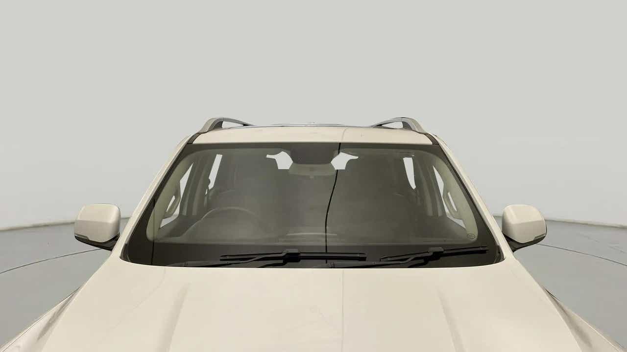 Front windshield view of a Everest White Mahindra Scorpio-N