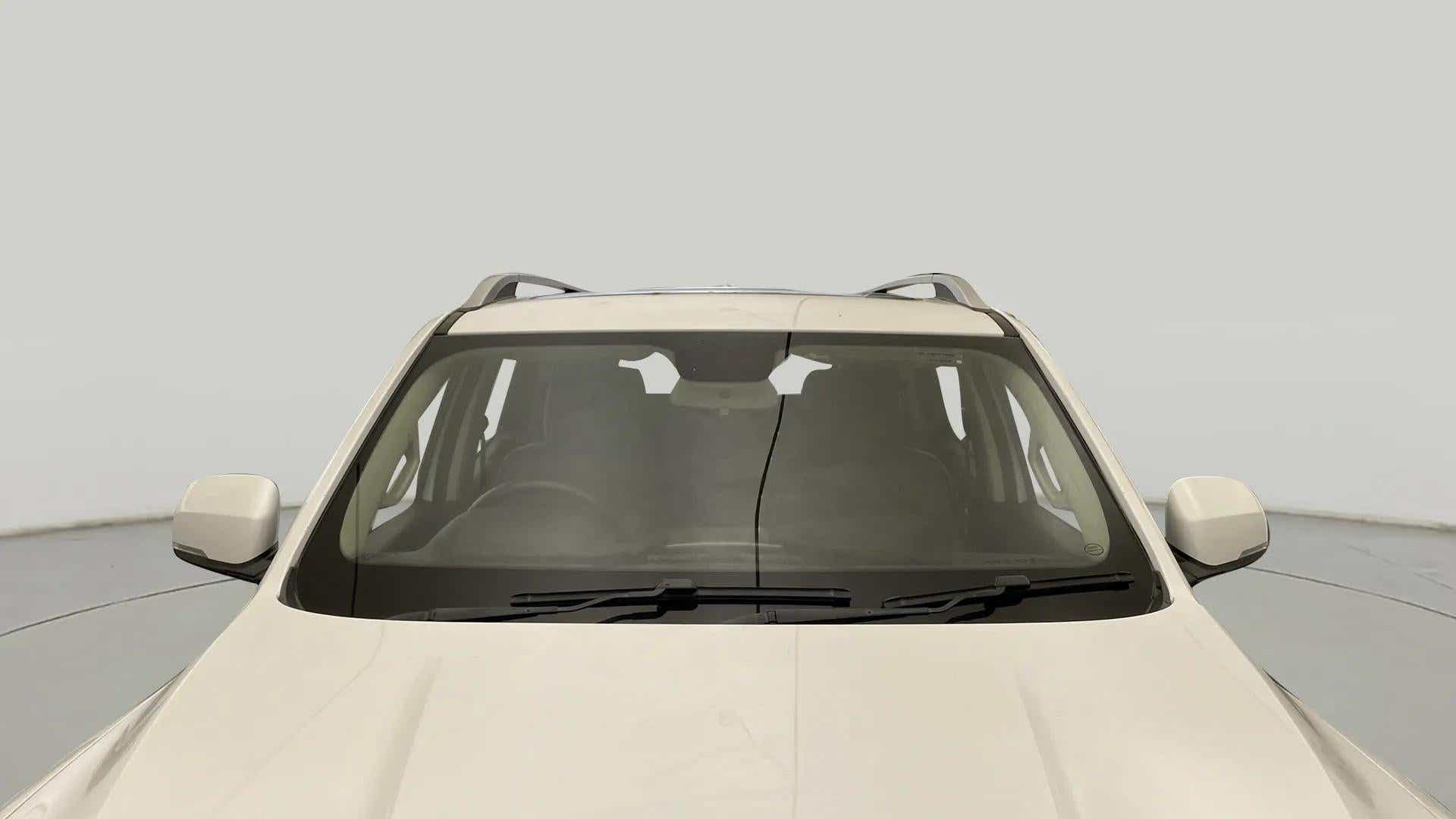 Front windshield view of a Everest White Mahindra Scorpio-N