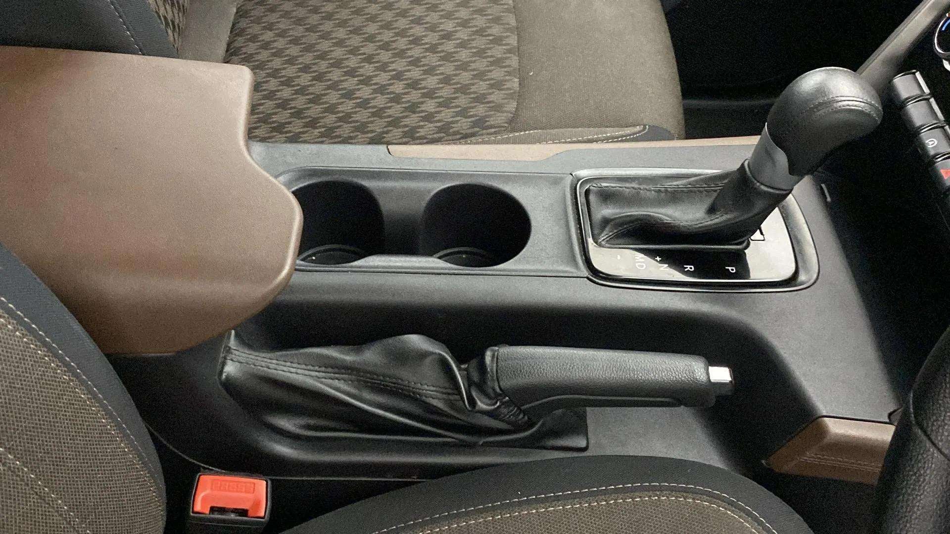 Center console and gear lever area of a Mahindra Scorpio-N