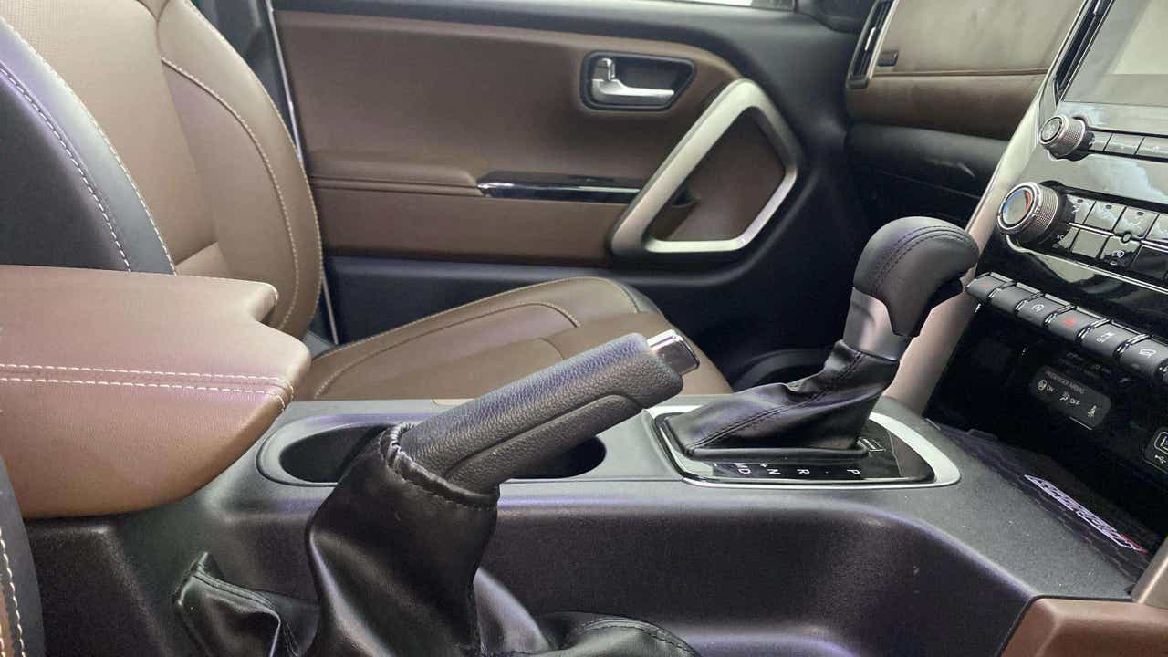 Centre console and gear shifter of a Mahindra Scorpio-N