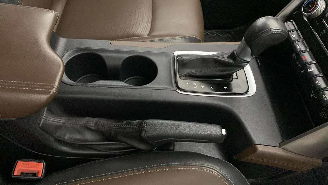 Gear lever and center console of a Mahindra Scorpio-N