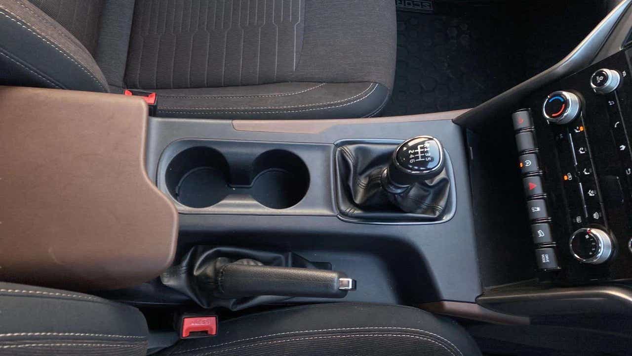 Gear lever and center console of a Mahindra Scorpio-N