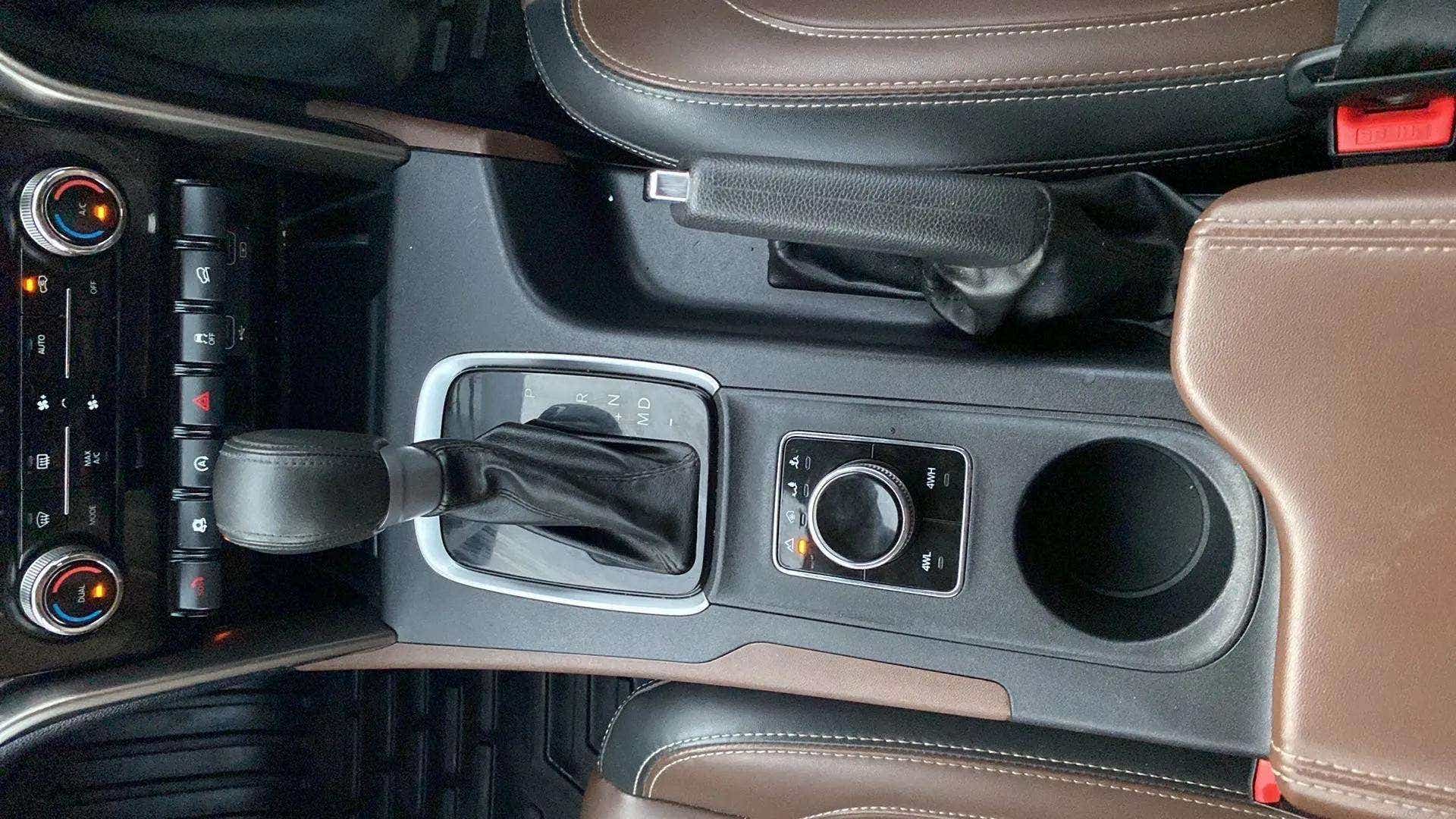 Center console of a Mahindra Scorpio-N