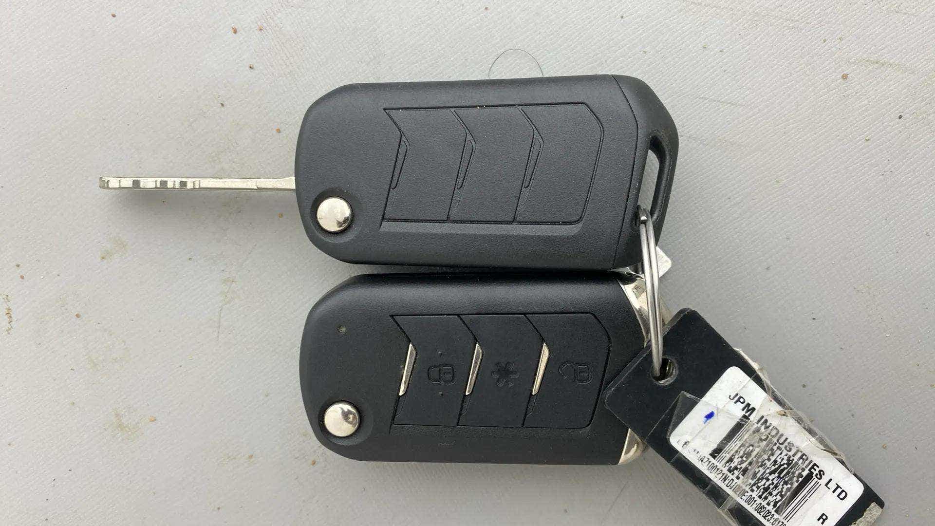Close-up view of a Mahindra Scorpio-N car key