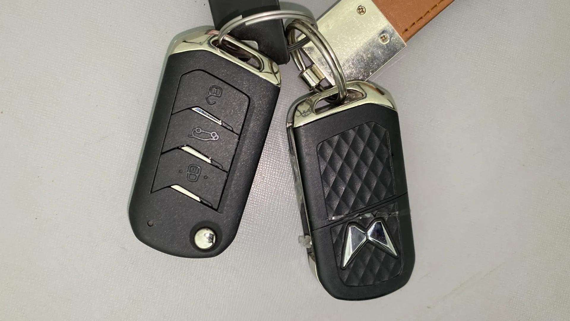 Close-up of a Mahindra Scorpio-N car key fob