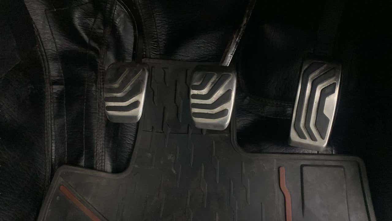 Pedal area of a Mahindra Scorpio-N