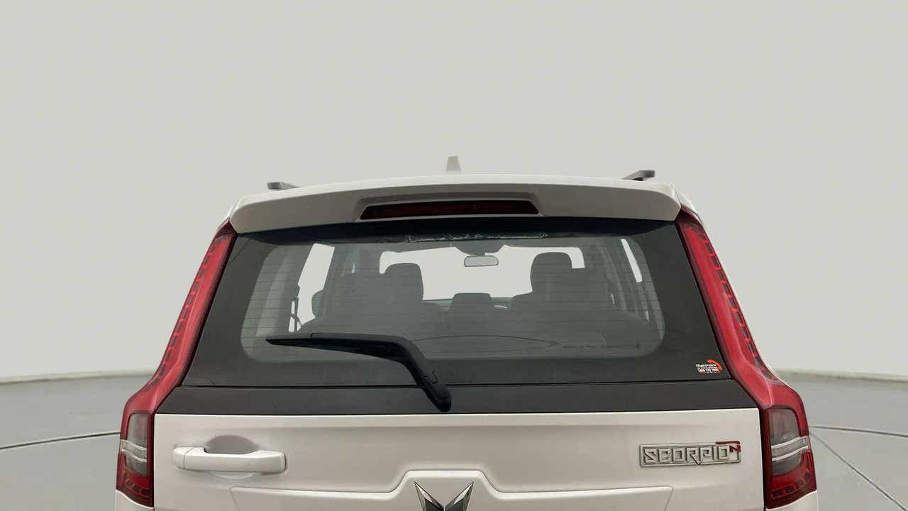 Rear view of a Everest White Mahindra Scorpio-N
