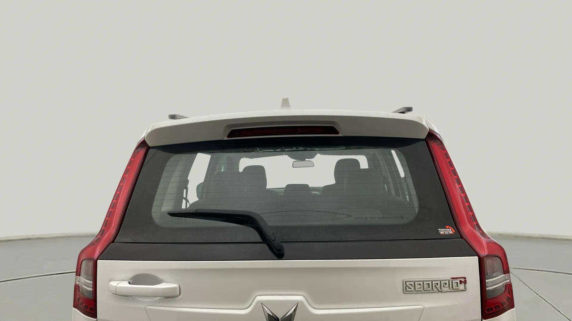 Rear view of a Everest White Mahindra Scorpio-N