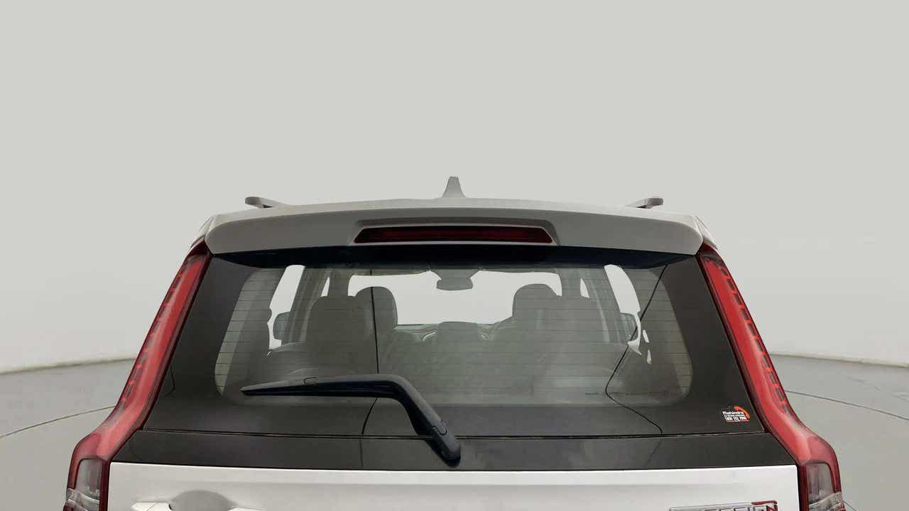 Rear view of a everest white Mahindra Scorpio-N