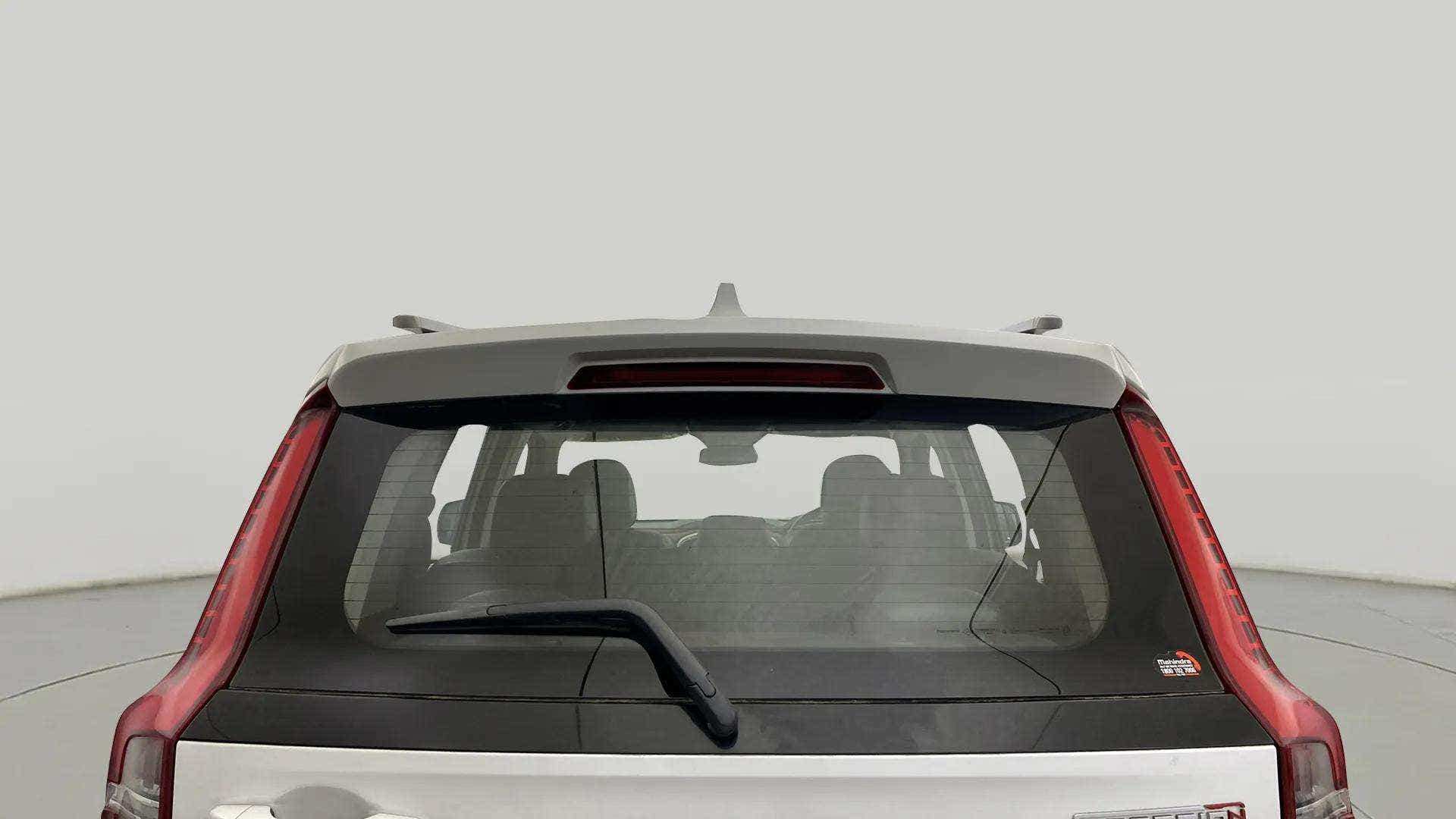 Rear view of a everest white Mahindra Scorpio-N