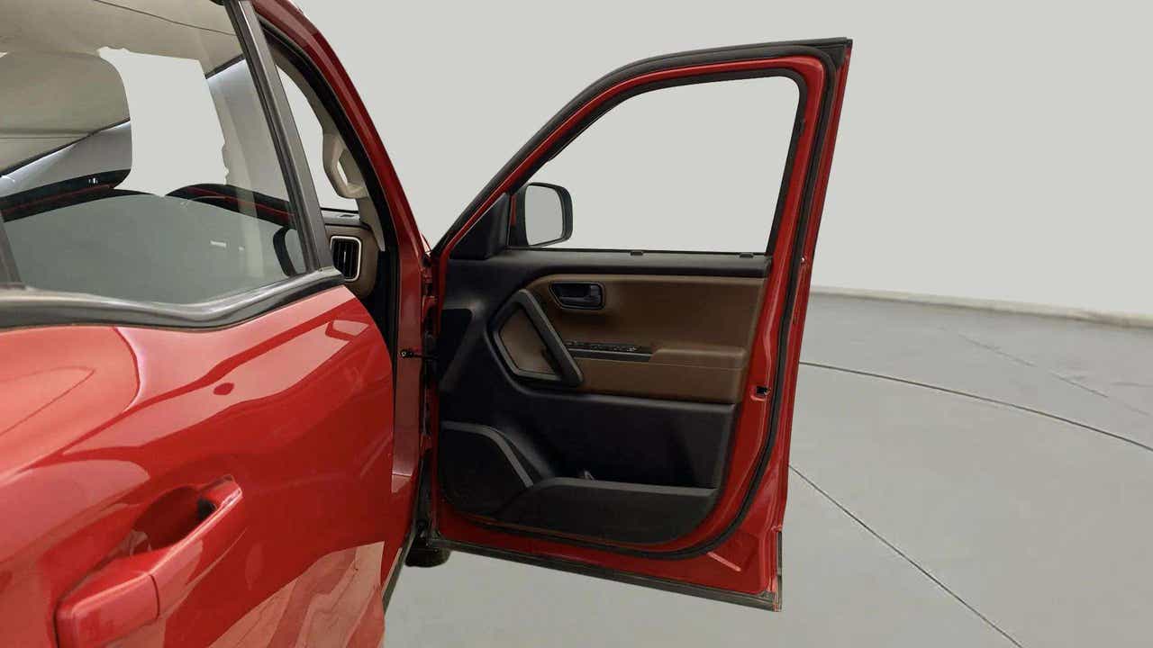 Front door open view of a Mahindra Scorpio-N