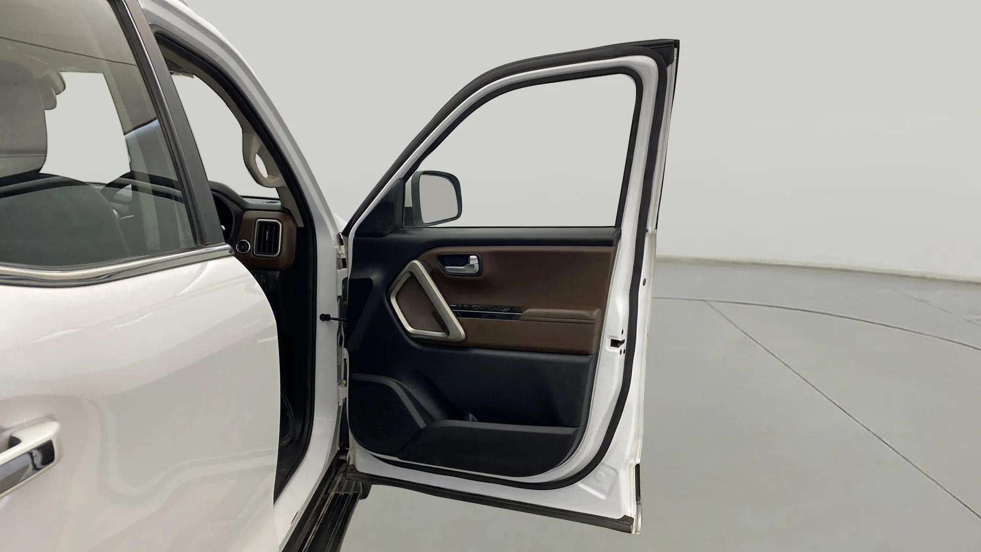 Driver door open view of a Mahindra Scorpio-N