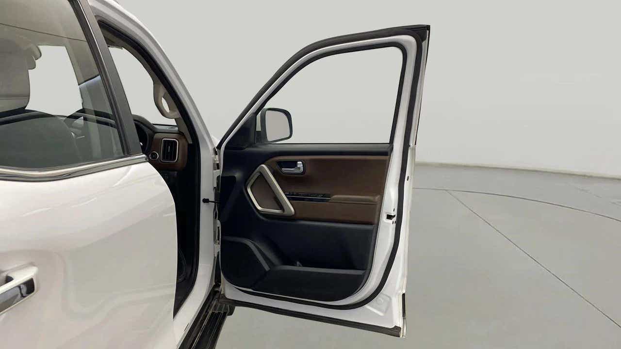 Driver door open view of a Mahindra Scorpio-N