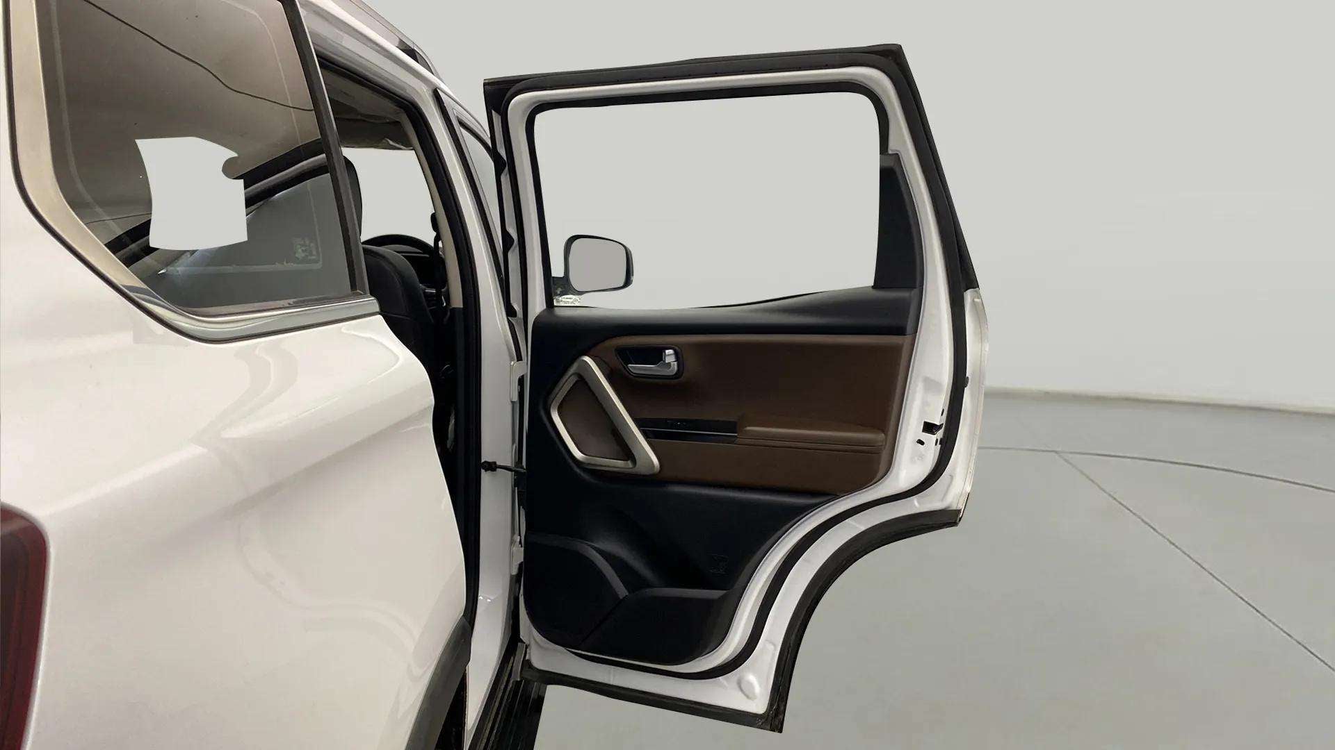 Rear door open view of a Mahindra Scorpio-N