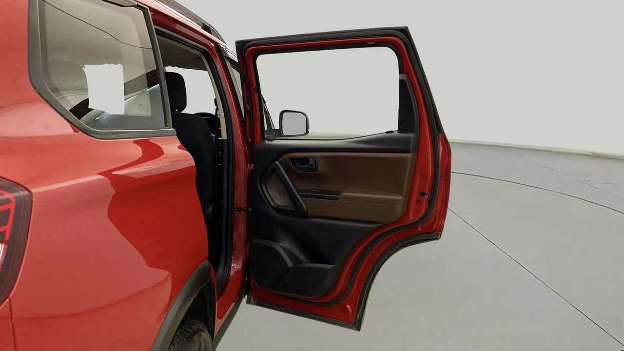 Rear left door open view of a Mahindra Scorpio-N