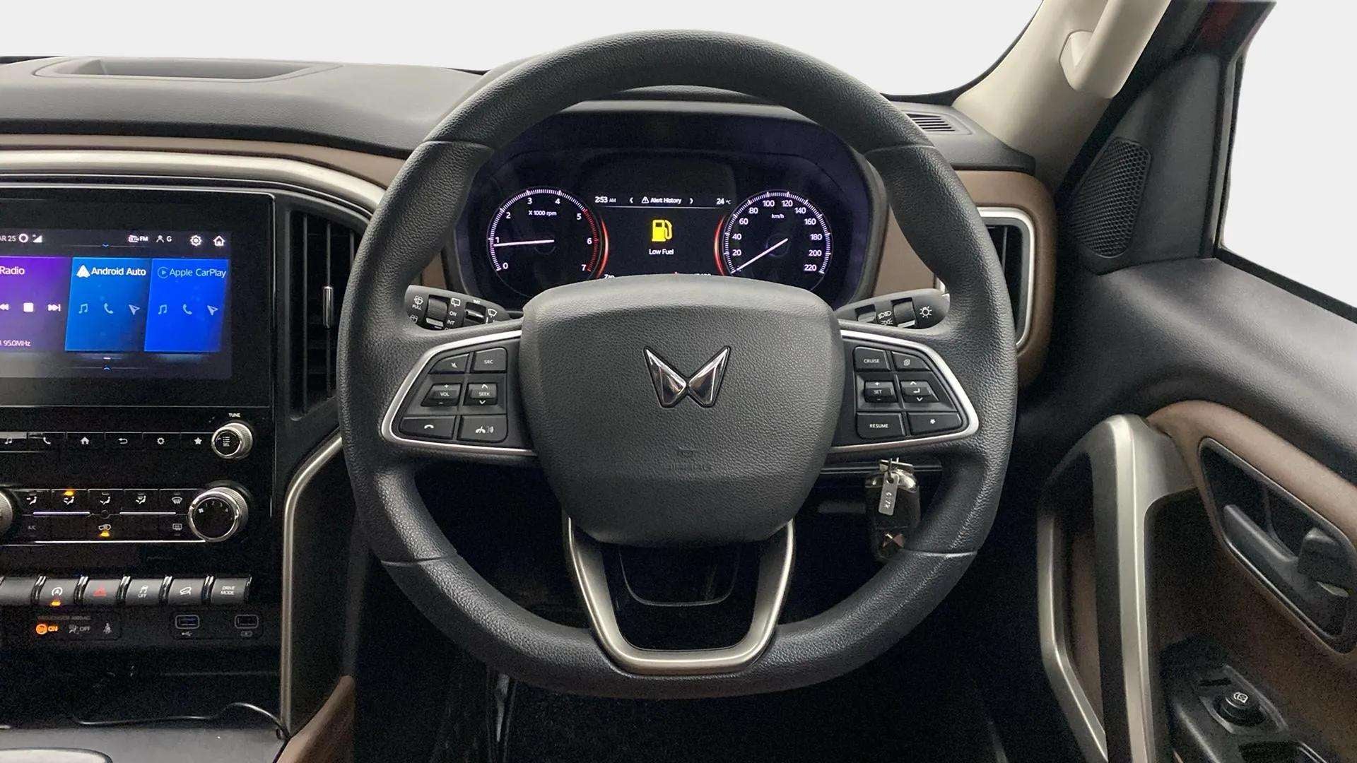 Interior dashboard view of a Mahindra Scorpio-N