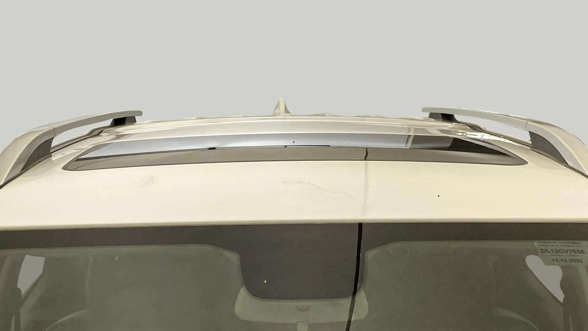 Sunroof and roof rails view of a Everest White Mahindra Scorpio-N