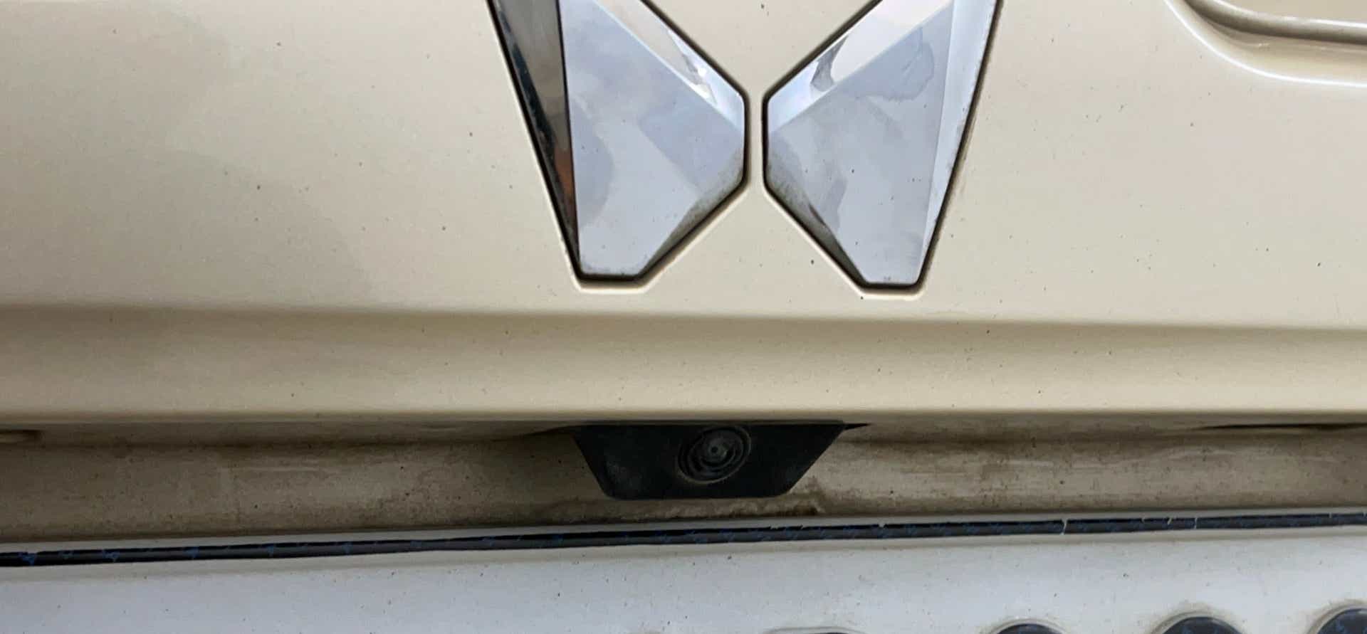 Rear camera and badge of a Mahindra Scorpio-N