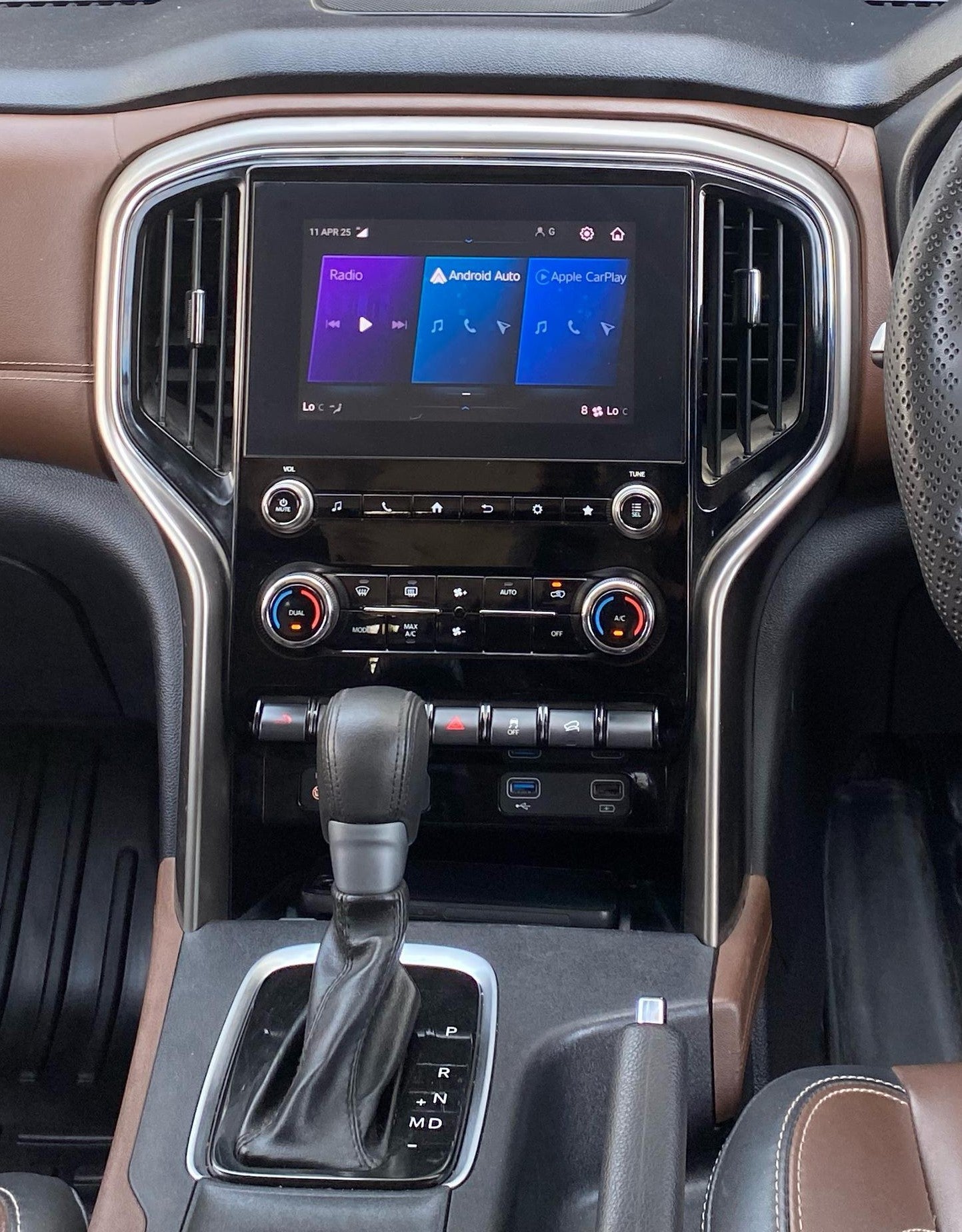 Interior dashboard view of a Mahindra Scorpio-N