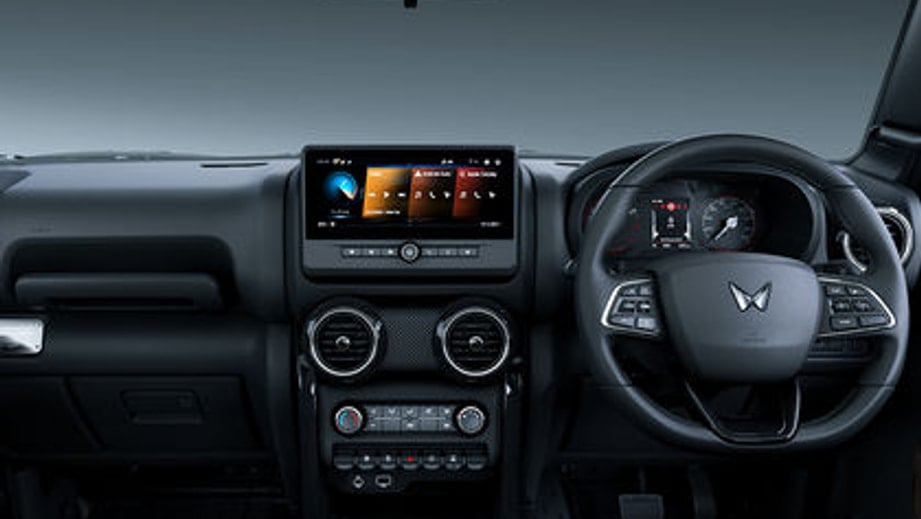 Mahindra Thar OG Dashboard and Touchscreen Infotainment