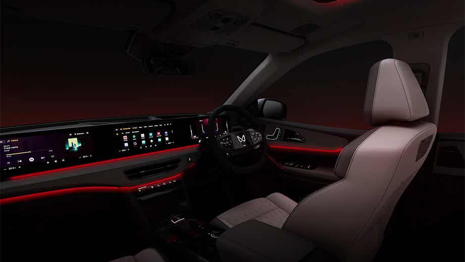 Interior dashboard of a Mahindra XEV 9S