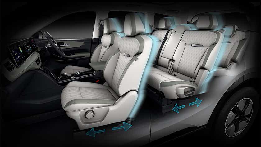 Interior seating view of a Mahindra XEV 9S