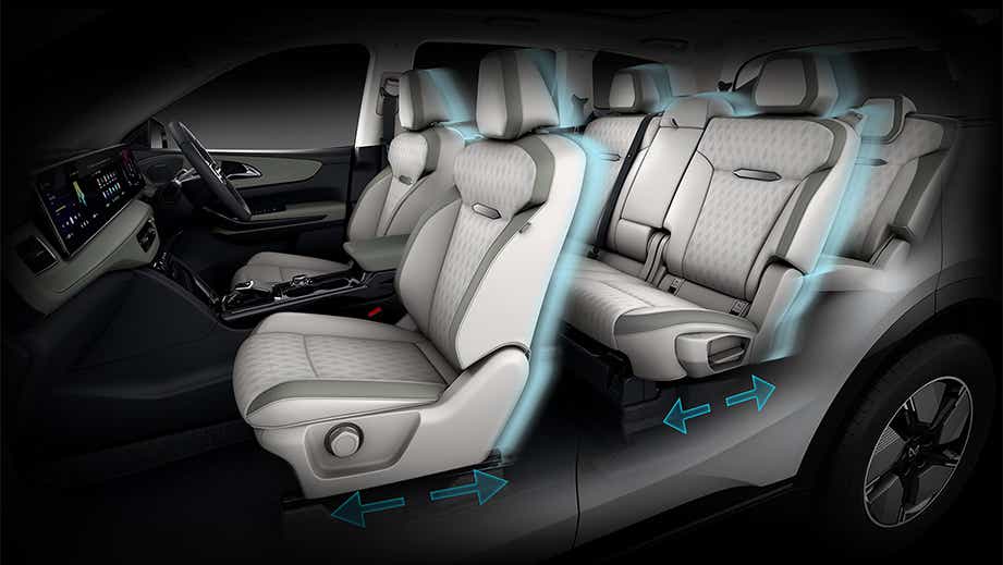 Interior seating view of a Mahindra XEV 9S