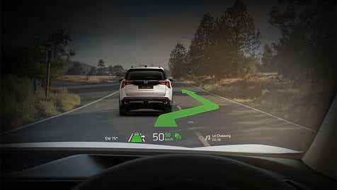 Heads-up display of a Mahindra XEV 9S