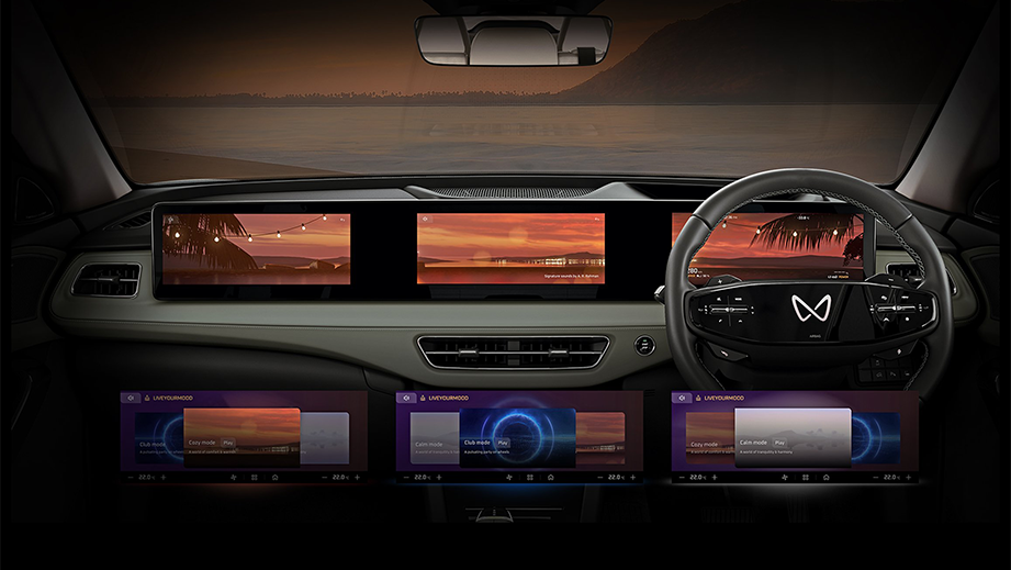 Dashboard of a Mahindra XEV 9S